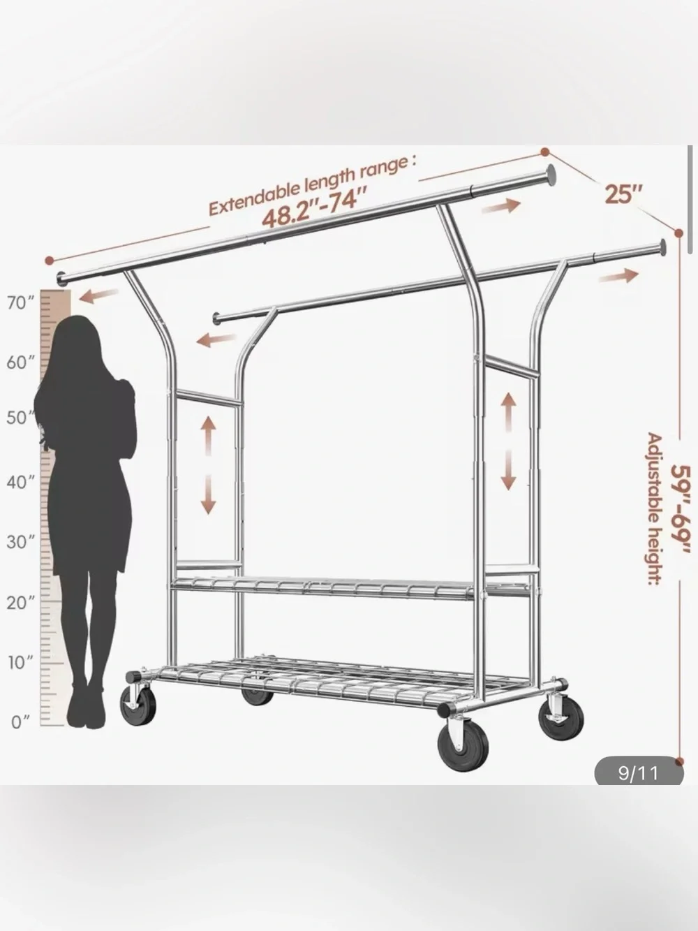 Metal Wire Shelving Rack for Sturdy Clothing Rack (Pictured)